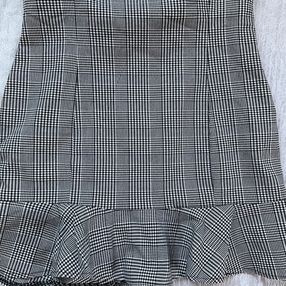 NWT Forever 21 Plaid Pinafore Suspender Skirt Ruffle Hem Overall Dark Academia M - Picture 6 of 10